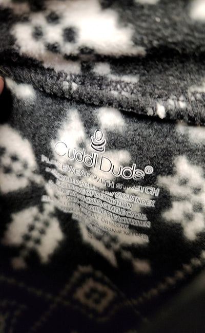 Cuddl Duds Women's Size S Black & White PJ Bottoms