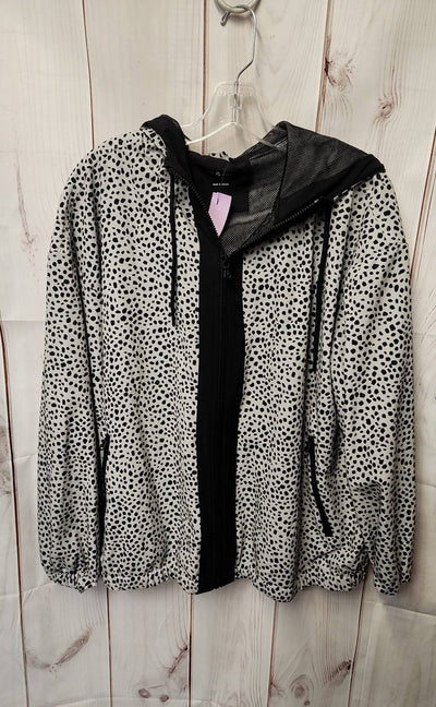 Lou & Grey Women's Size L Gray Animal Print Jacket