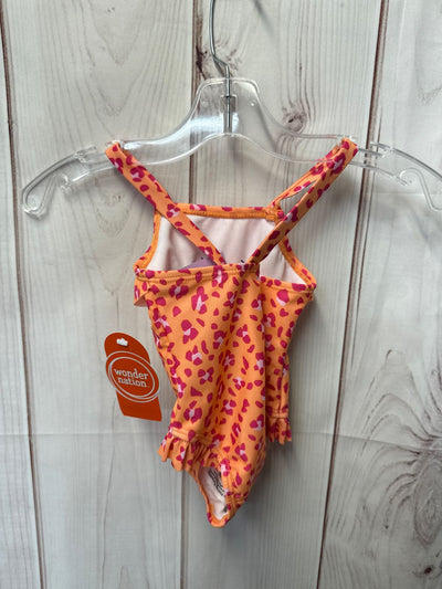 NWT Wonder Nation Girl's Size 12 Months Orange Swimsuit
