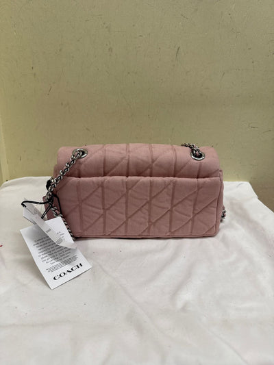 NWT Coach Quilted Pink Denim Tabbey Purse Bag