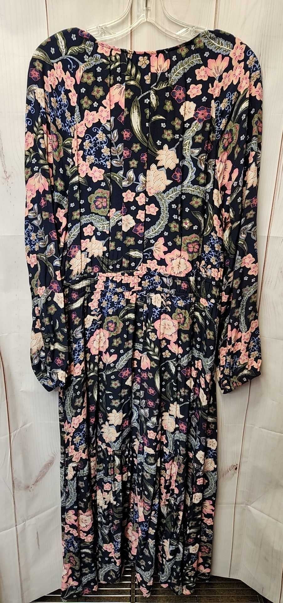 Loft Women's Size XL Navy Floral Dress