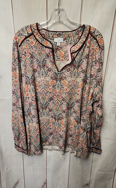 J Jill Women's Size 2X Red Long Sleeve Top