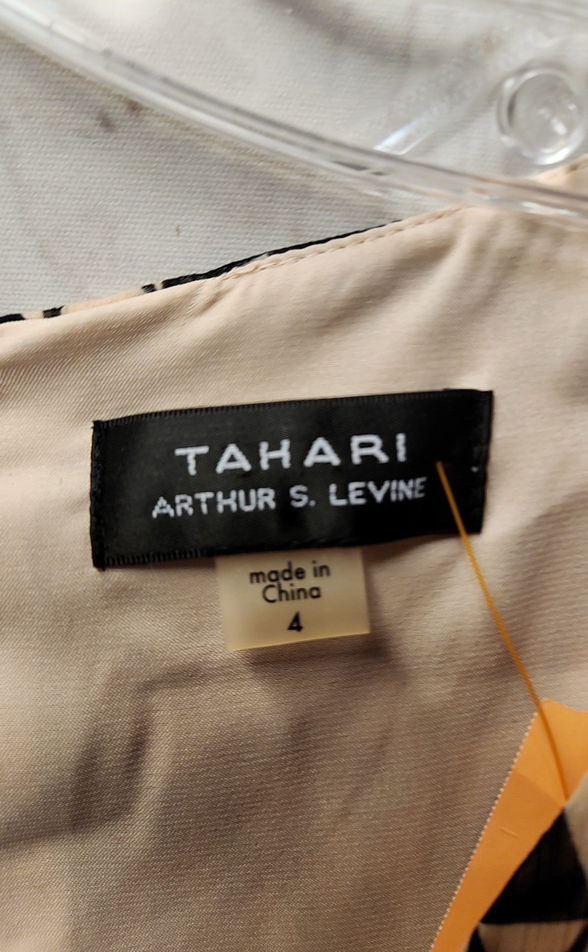 Tahari Women's Size 4 Black & Beige Dress