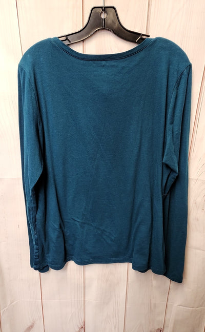 Loft Women's Size L Teal Long Sleeve Top