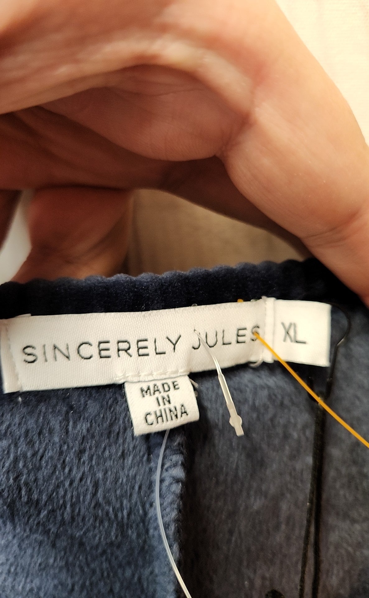 NWT SincerelyJules Women's Size XL Blue Velour Jumpsuit