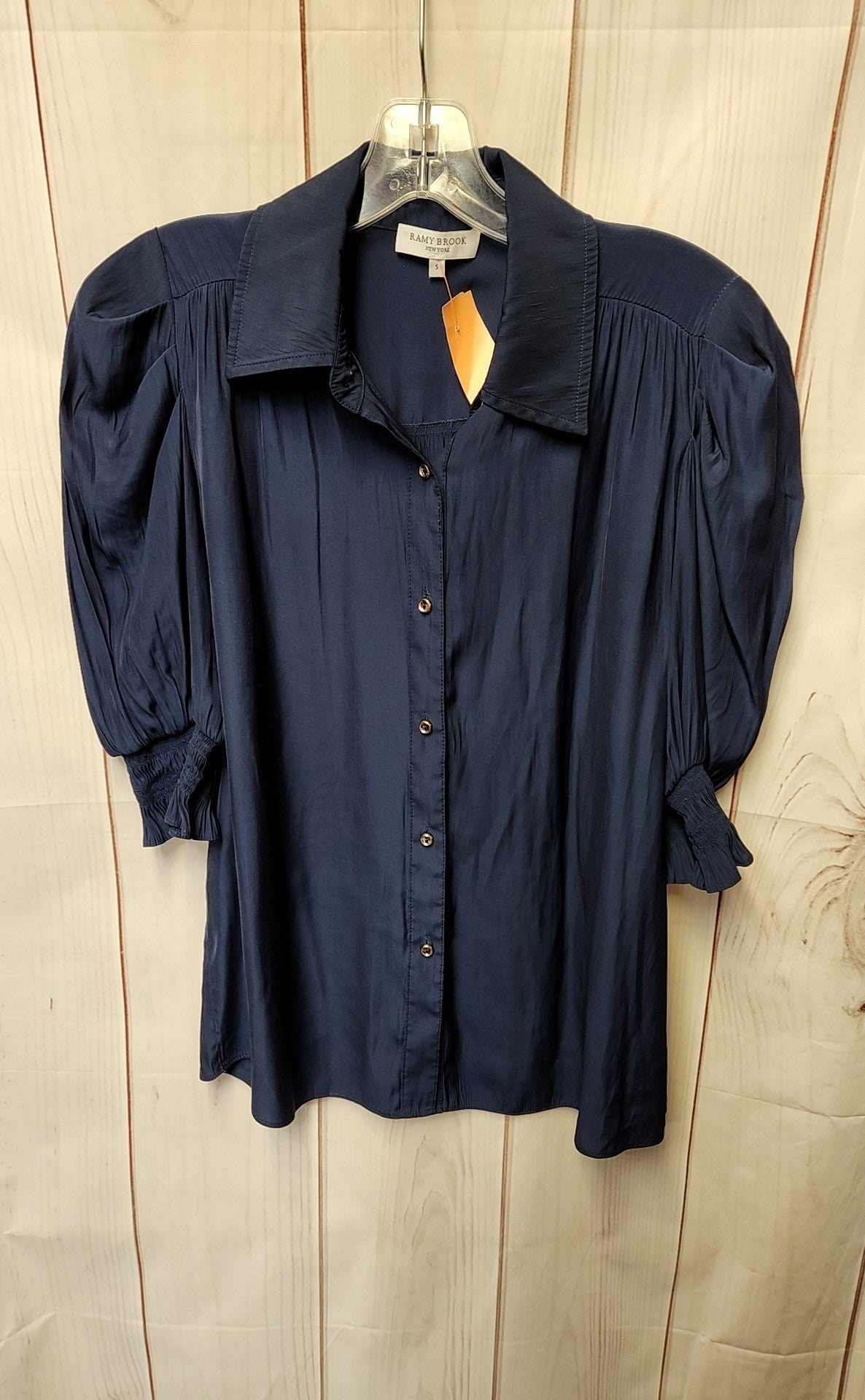 Ramy Brook Women's Size S Navy Short Sleeve Top