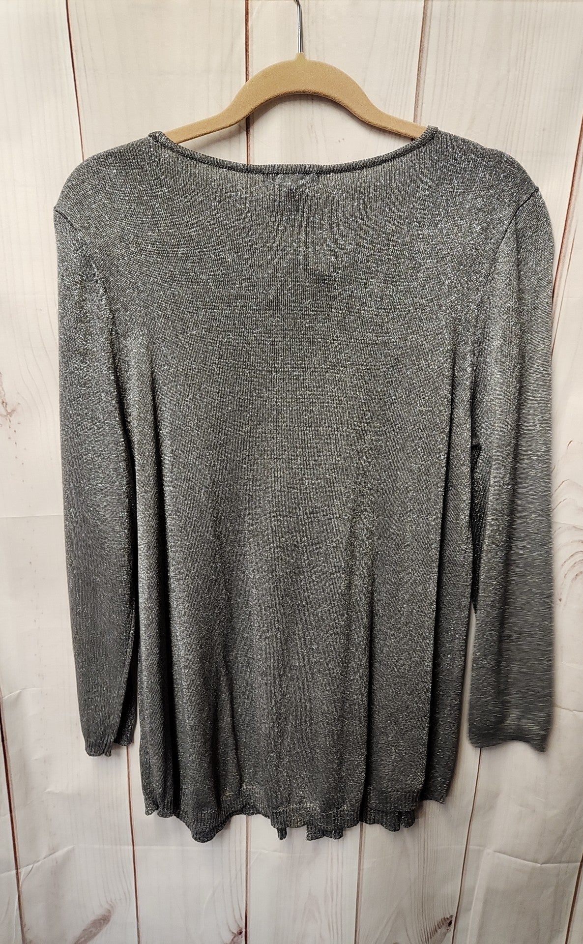 Alfani Women's Size XL Gray Metallic Long Sleeve Top