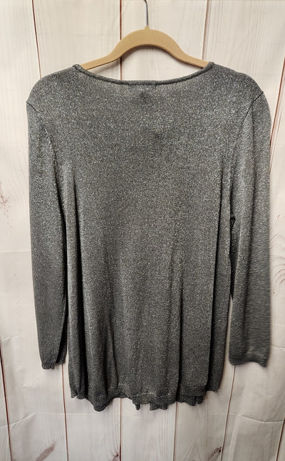 Alfani Women's Size XL Gray Metallic Long Sleeve Top
