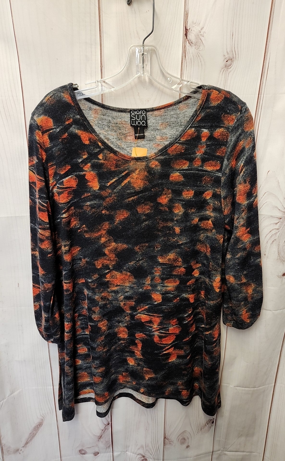 Clara Sun Woo Women's Size S Black & Red 3/4 Sleeve Top