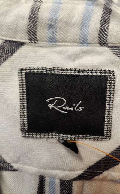 Rails Women's Size XS White & Blue Long Sleeve Top