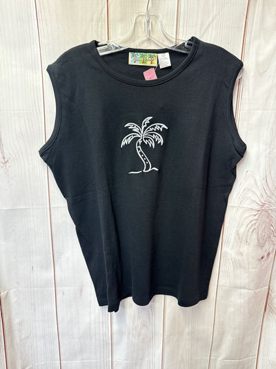 Palm Grove Women's Size L Black Sleeveless Top