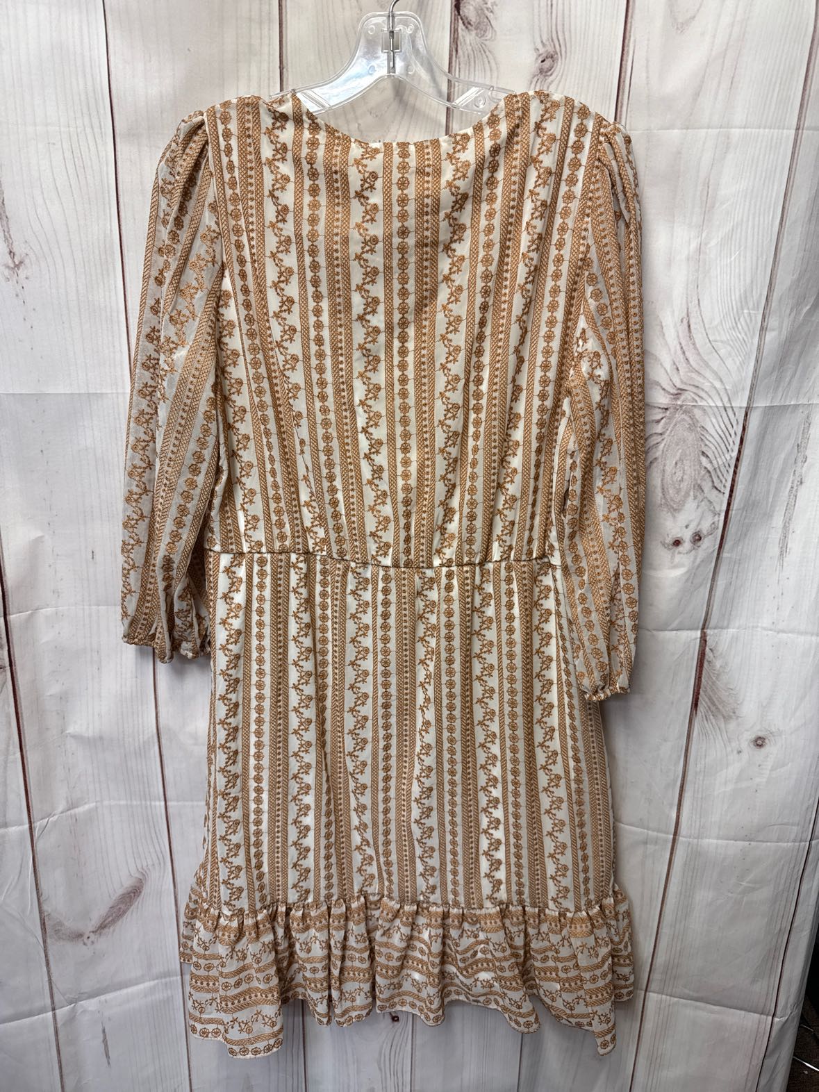 NWT Calvin Klein Women's Size L White & Brown Dress
