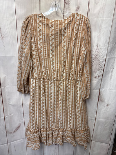 NWT Calvin Klein Women's Size L White & Brown Dress