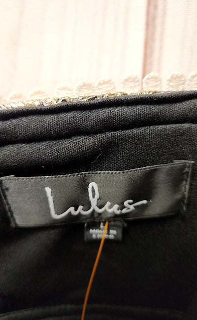 NWT Lulus Women's Size L Navy Embroidered Dress