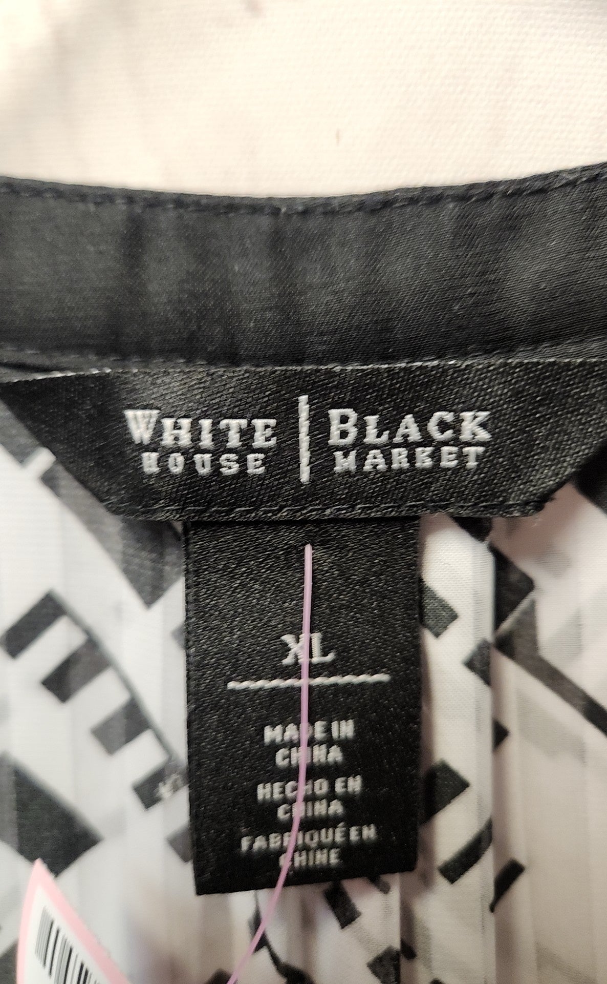 White House Black Market Women's Size XL White & Black Sleeveless Top