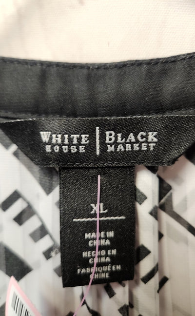 White House Black Market Women's Size XL White & Black Sleeveless Top