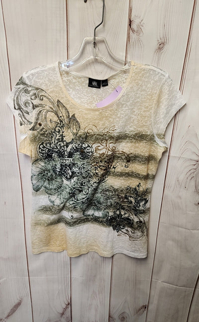 Rock & Republic Women's Size M Beige Short Sleeve Top
