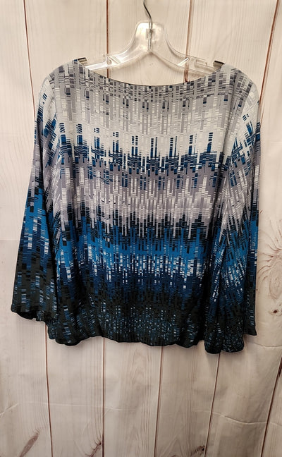 Alfani Women's Size 12 Blue 3/4 Sleeve Top