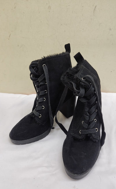 Women's Size 38 = 7-1/2 Black Boots Shoes