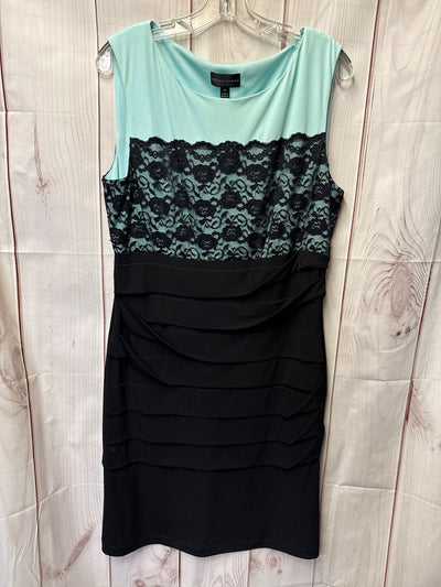 Connected Women's Size 14 Turquoise & Black Dress