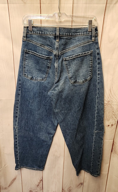 Old Navy Women's Size 29 (7-8) Petite Blue Jeans High Rise Barrel Leg