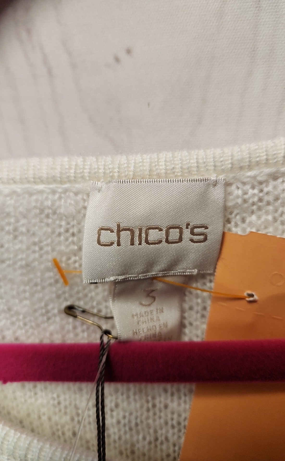 NWT Chico's Women's Size 3 = US XL White Sweater