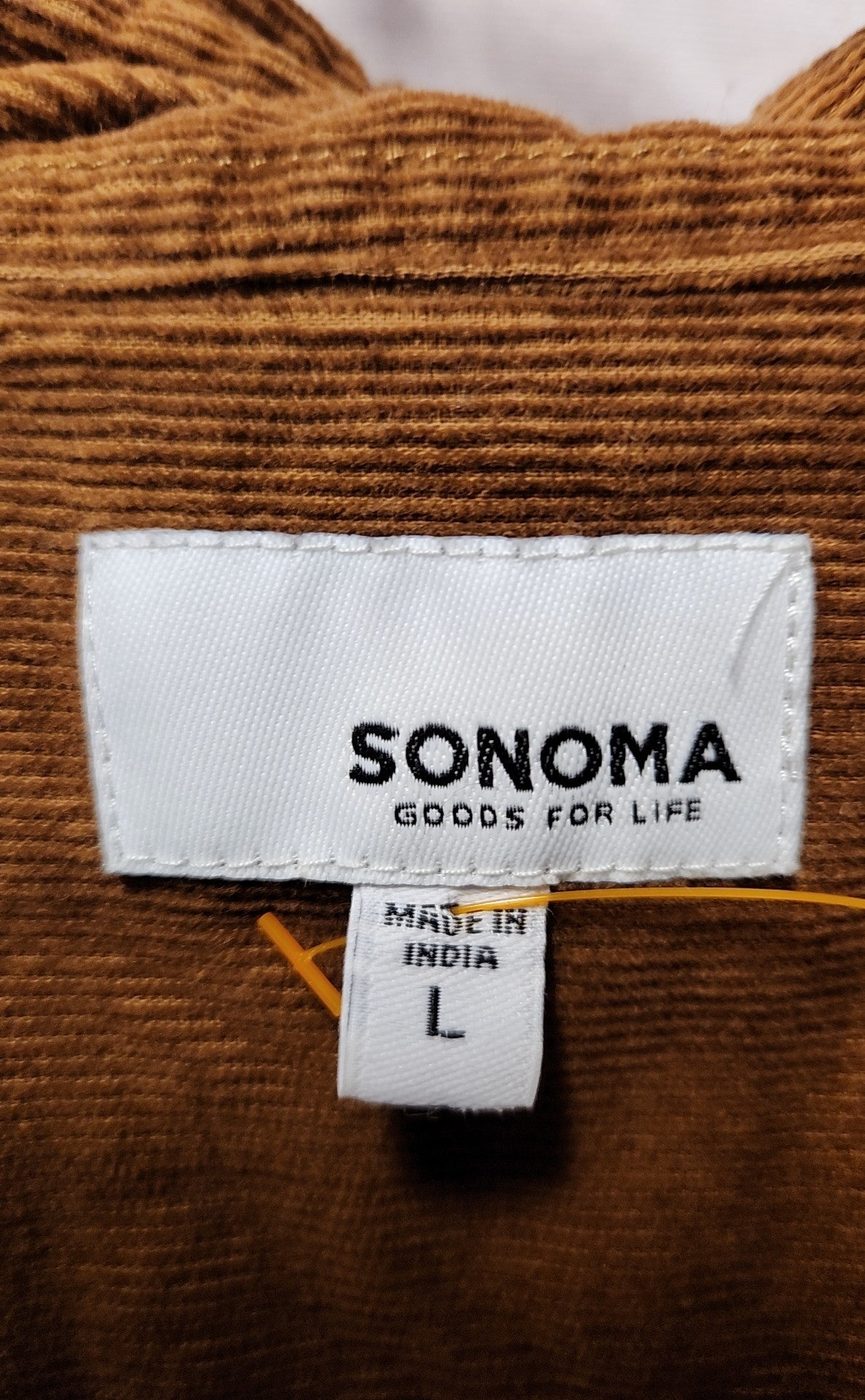 Sonoma Men's Size L Tan Corduroy Shirt