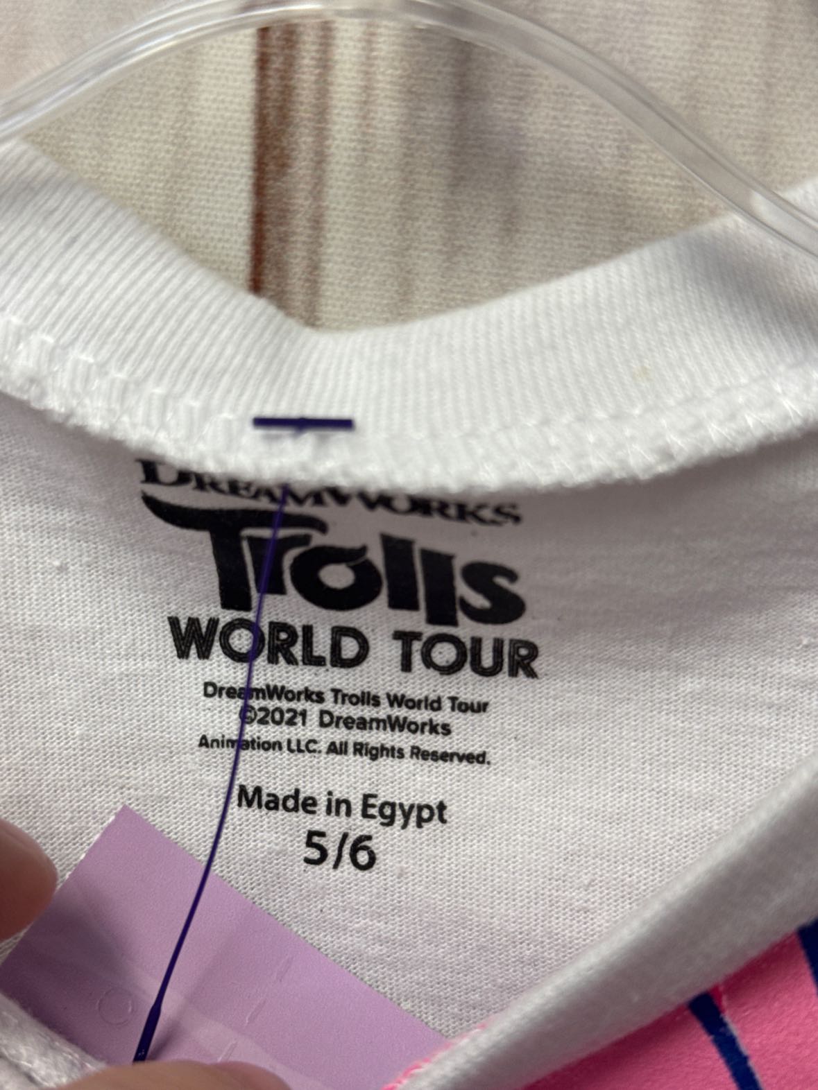 NWT Trolls Girl's Size 5/6 White Shirt