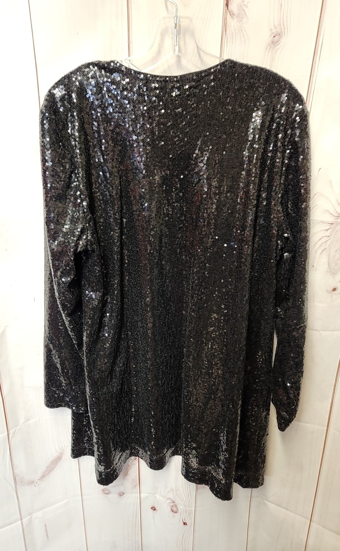 Isaac Mizrahi Live Women's Size L Black Sequined Cardigan