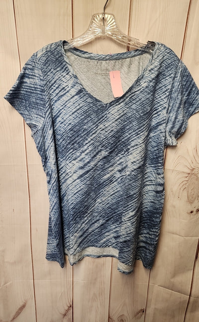Pure Jill Women's Size M Blue Short Sleeve Top