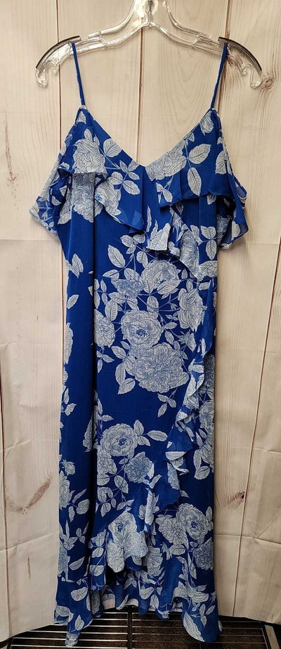London Times Women's Size 14 Petite Blue Floral Dress
