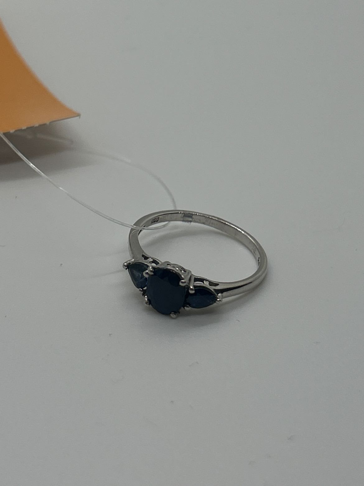 Ring Size 10 Navy Blue Stone .925 Sterling Silver Ring