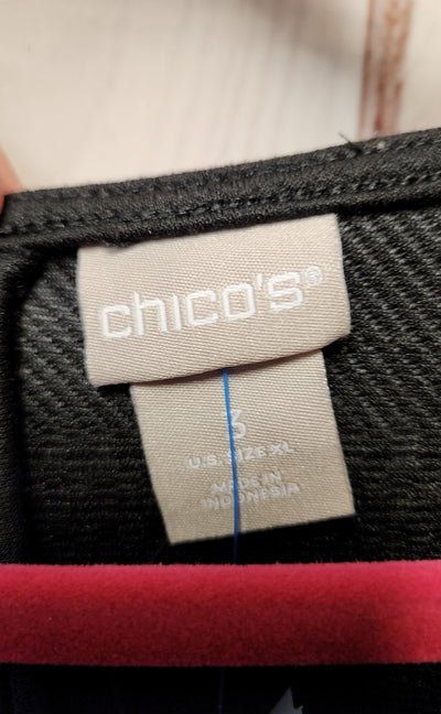 Chico's Women's Size 3 = US XL Black 3/4 Sleeve Top