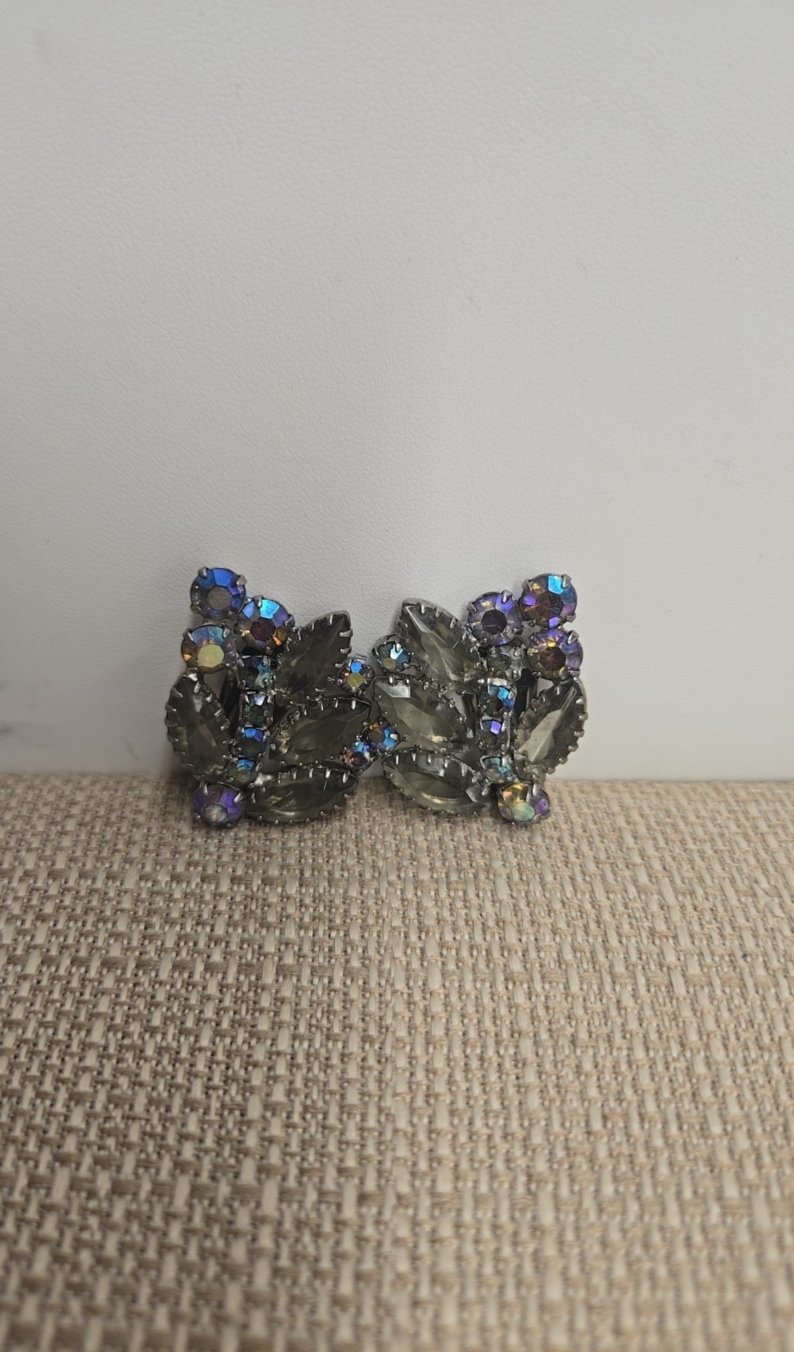 Gray Rhinestone Earrings