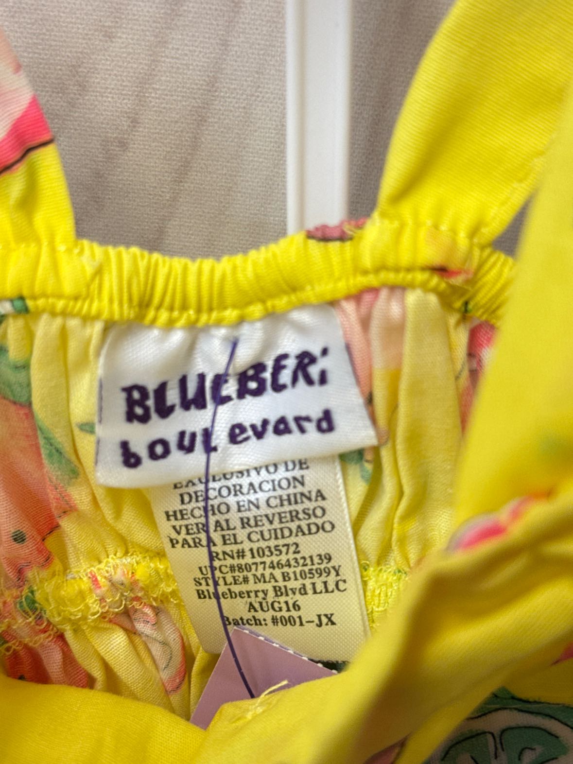 NWT Blueberi Girl's Size 3-6 Months Yellow Outfit