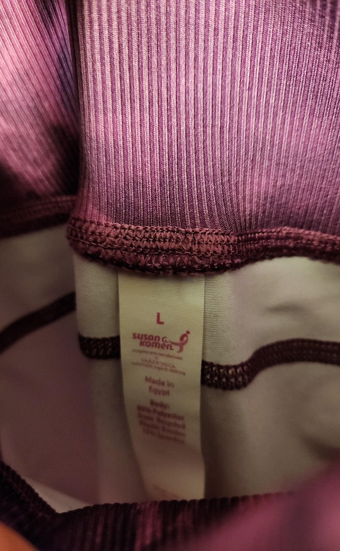 Susan G. Komen Women's Size L Purple Leggings