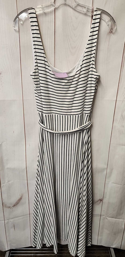 Loft Women's Size XL White & Black Dress