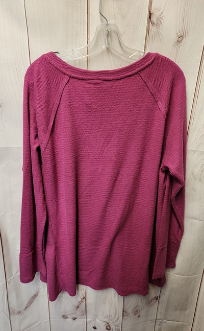 NWT Wildfox Women's Size XL Pink Long Sleeve Top Haley Brushed Top
