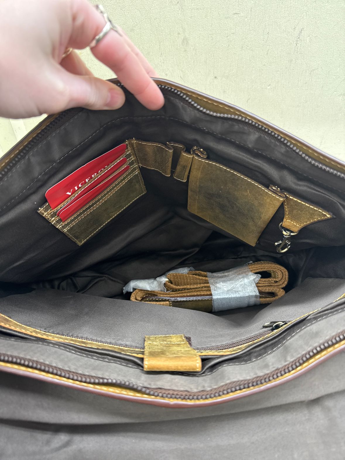 NWT Viceroy Brown Leather Briefcase