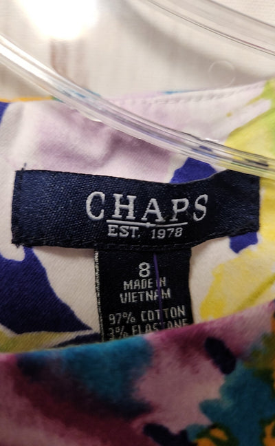 Chaps Women's Size 8 Purple Floral Dress