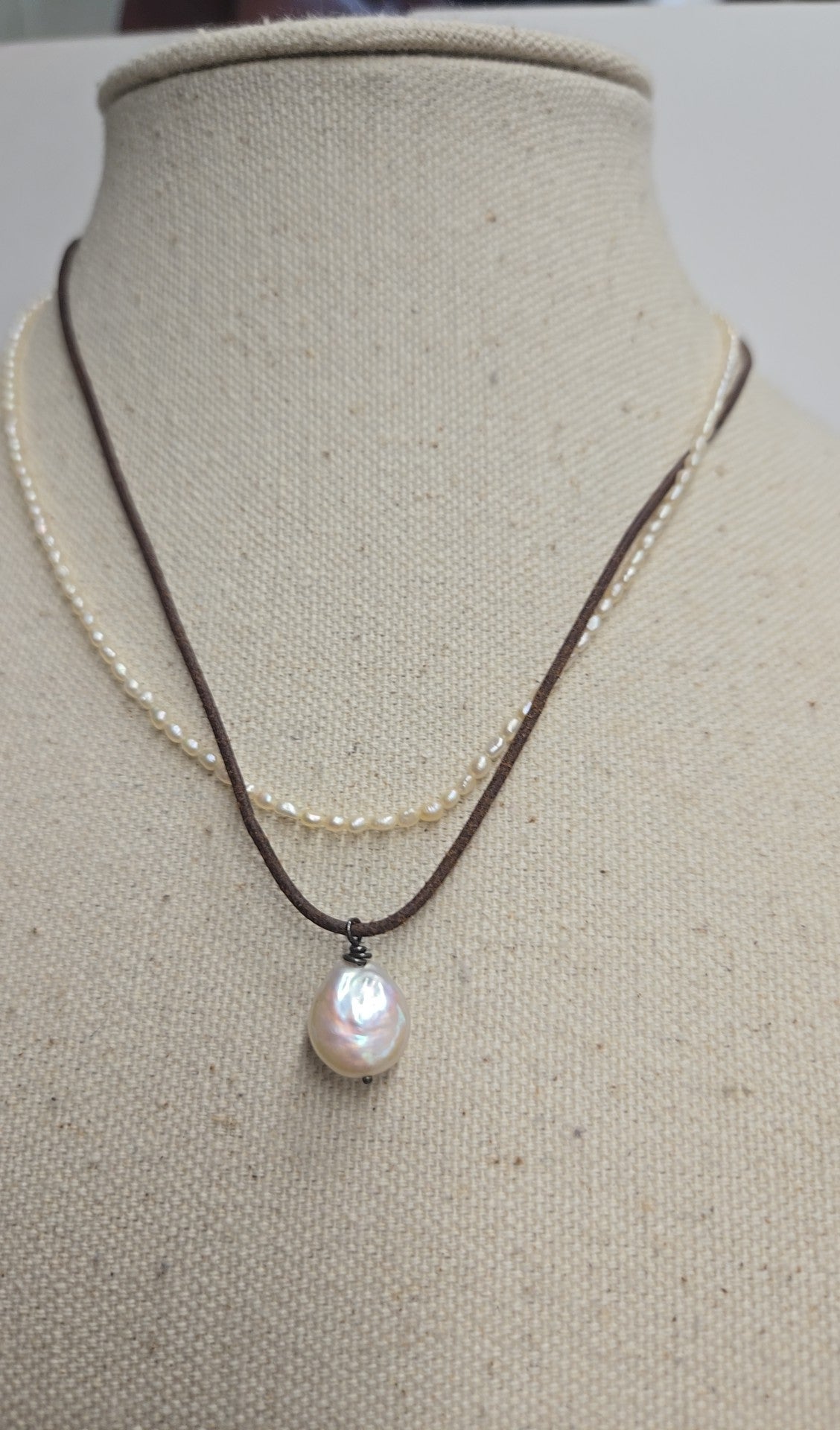 Brown Pearl Rope Necklace