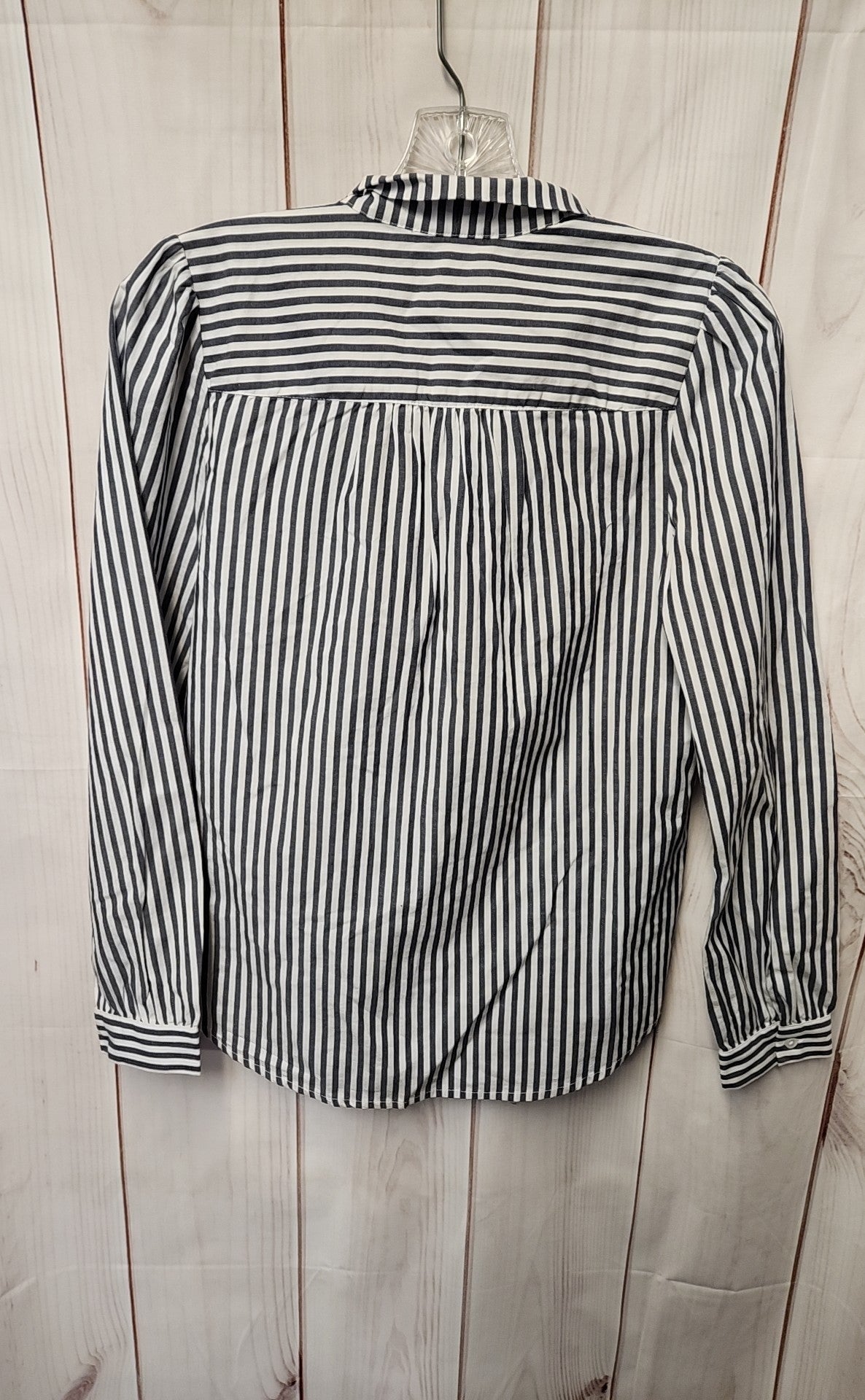 NWT J Crew Women's Size XS White & Blue Long Sleeve Top