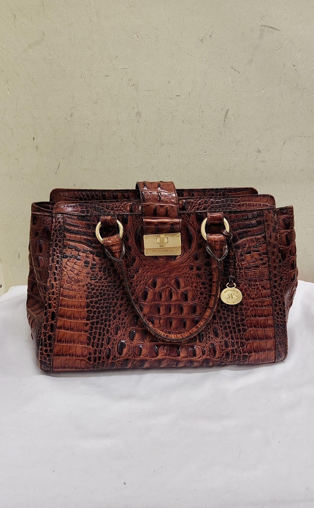 Brahmin Brown Leather Purse Bag