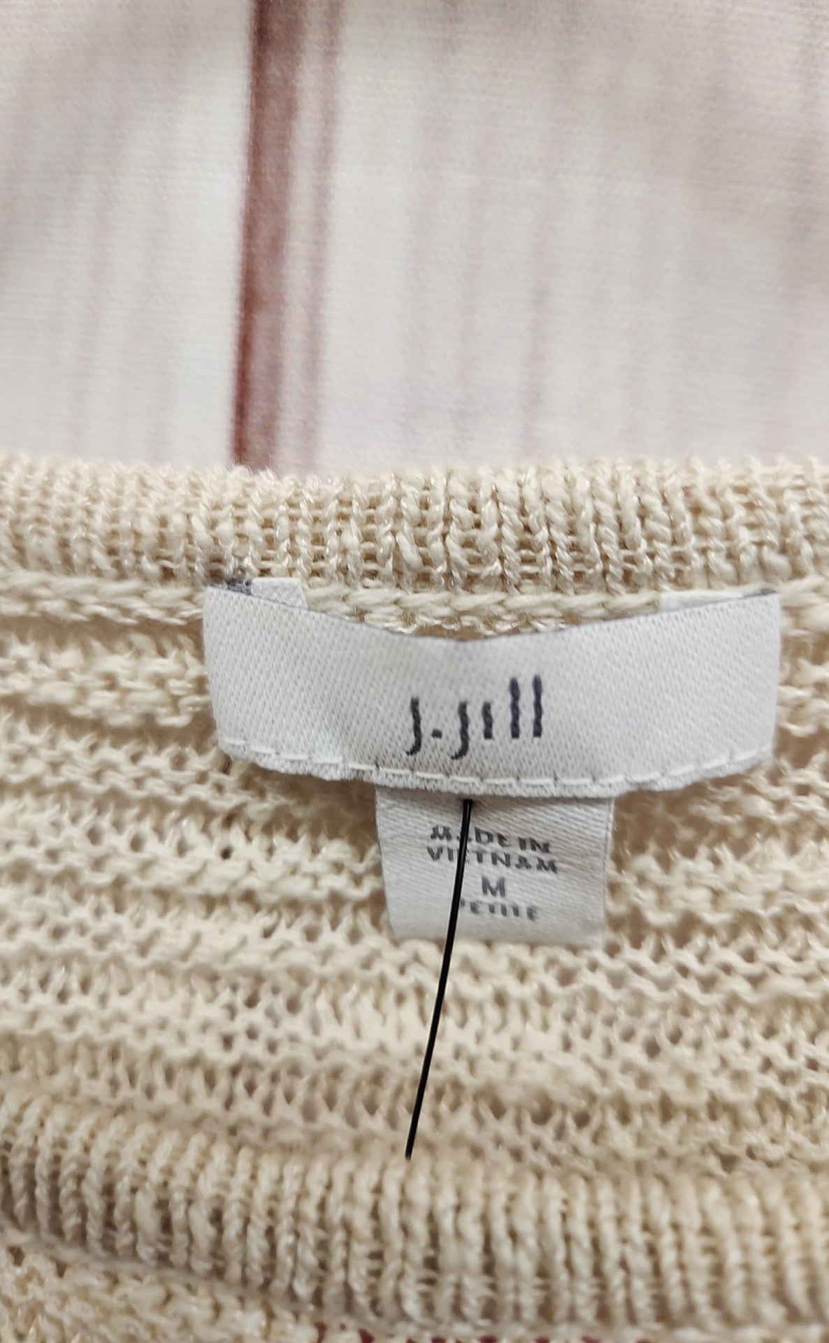 J Jill Women's Size M Petite Beige Cotton Blend Sweater