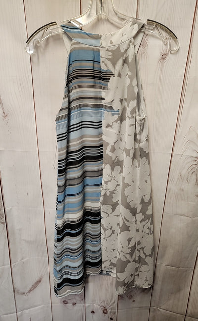 Just Taylor Women's Size 6 Gray & Blue Dress