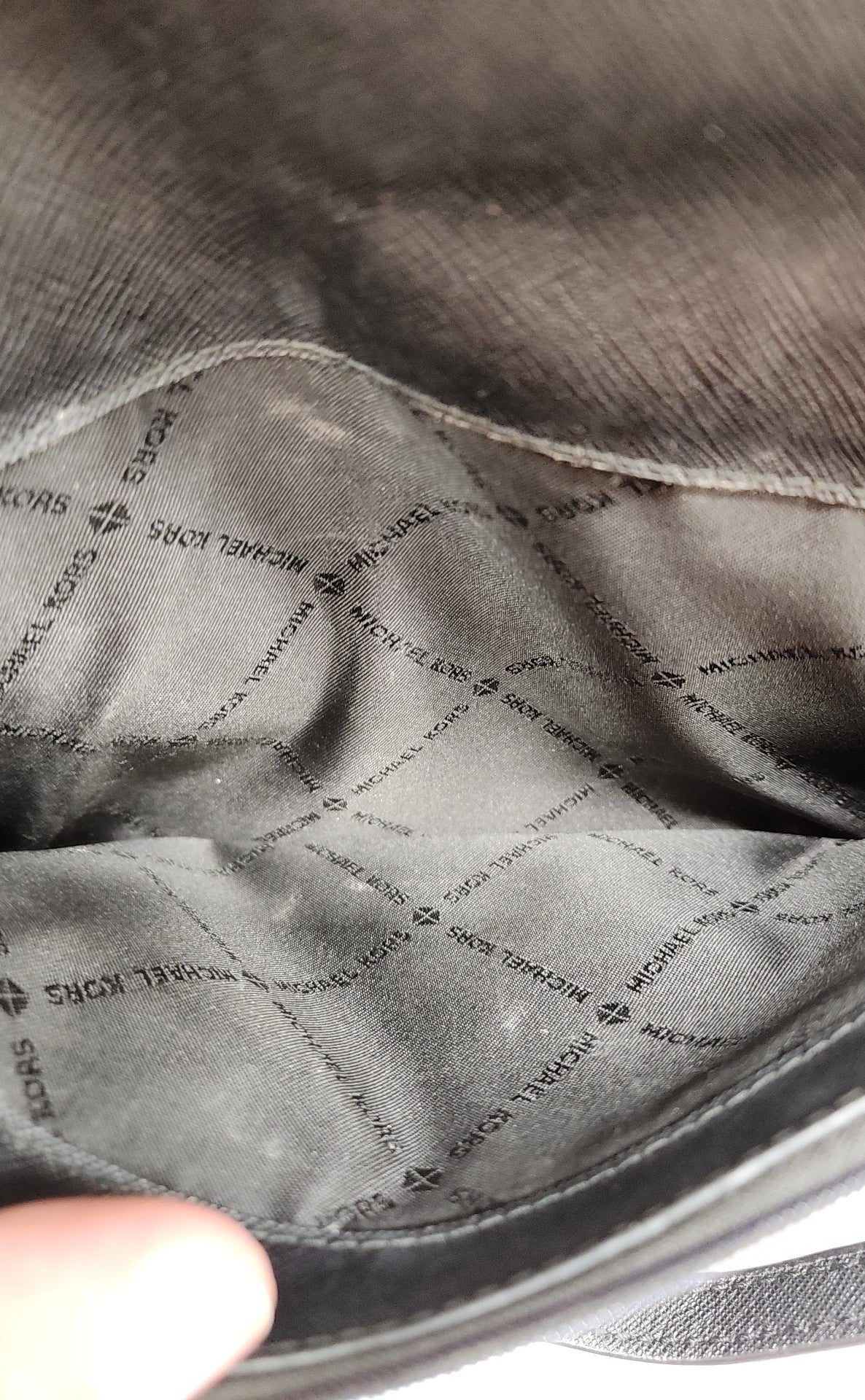 Michael Kors Black Leather Crossbody Purse Bag AS IS - marks