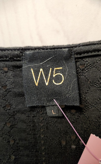 W5 Women's Size L Black Short Sleeve Top