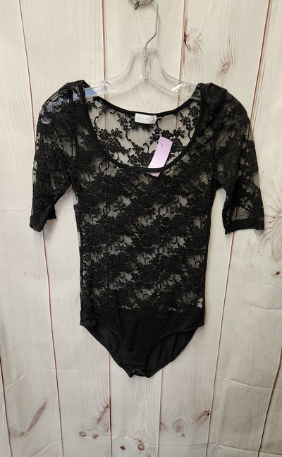 Monteau Women's Size L Black Lace Bodysuit