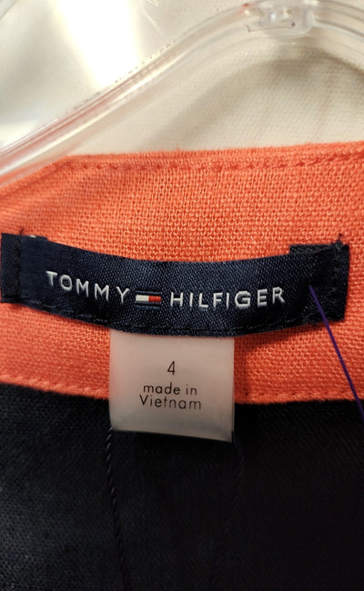 NWT Tommy Hilfiger Women's Size 4 Navy Linen Blend Dress