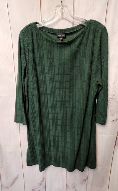 J Jill Wearever Collection Women's Size L Green 3/4 Sleeve Top